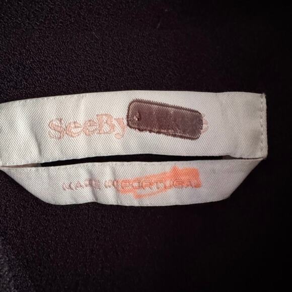 See By Chloe Neck Tie Bow Black Long Sleeve Mini Dress Size 38 US 6 - Picture 2 of 6